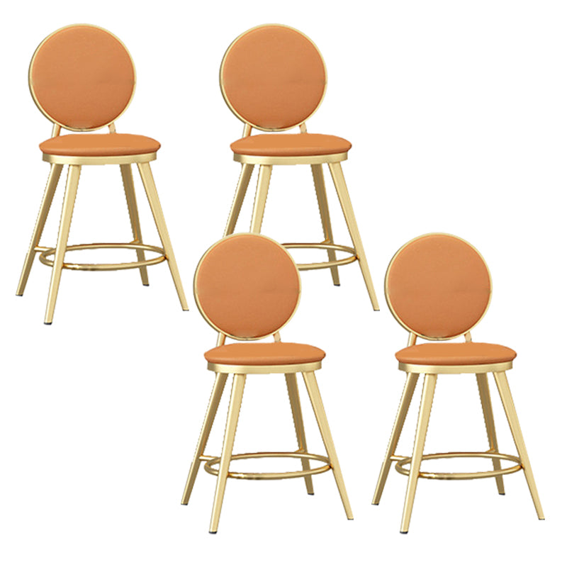 Leather Bar Stool Backrest Counter Stool for Bristol with Gold Frame