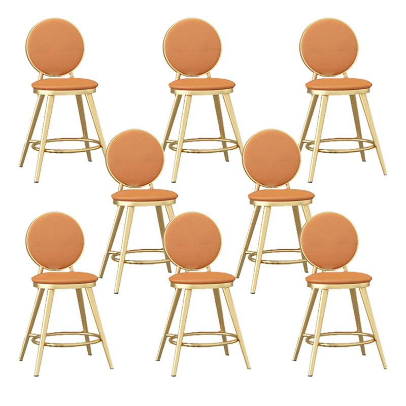 Leather Bar Stool Backrest Counter Stool for Bristol with Gold Frame