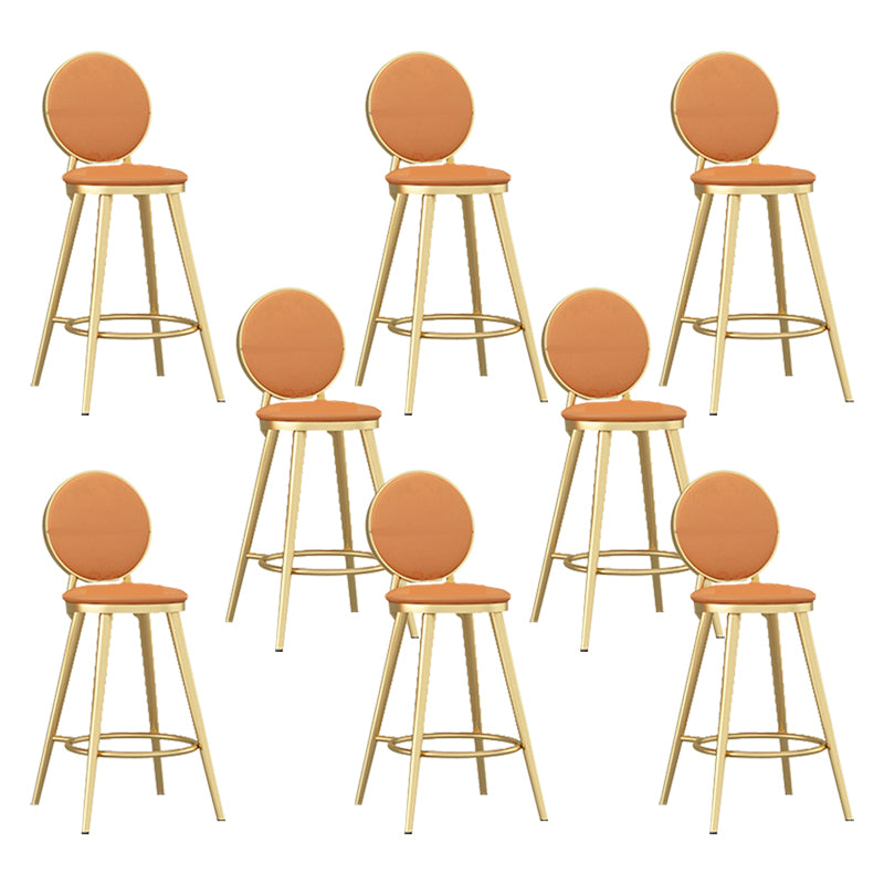 Leather Bar Stool Backrest Counter Stool for Bristol with Gold Frame