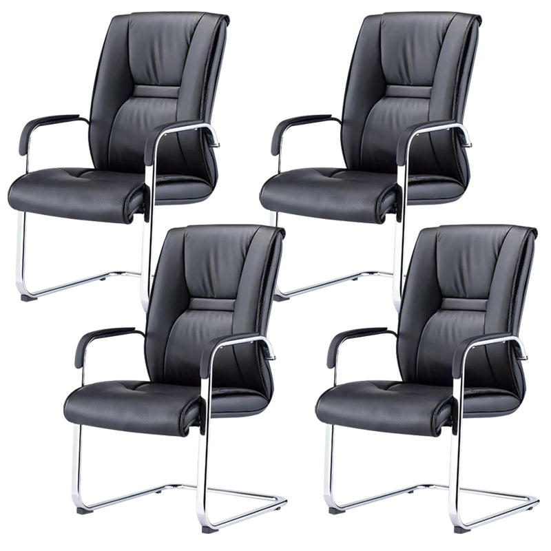Modern Desk Chair Leather Computer Chair High-Back Chair No Wheels