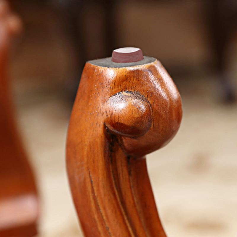 Mid-Century Modern Ottoman Faux Leather Tufted Nailhead Trim Rectangle Ottoman
