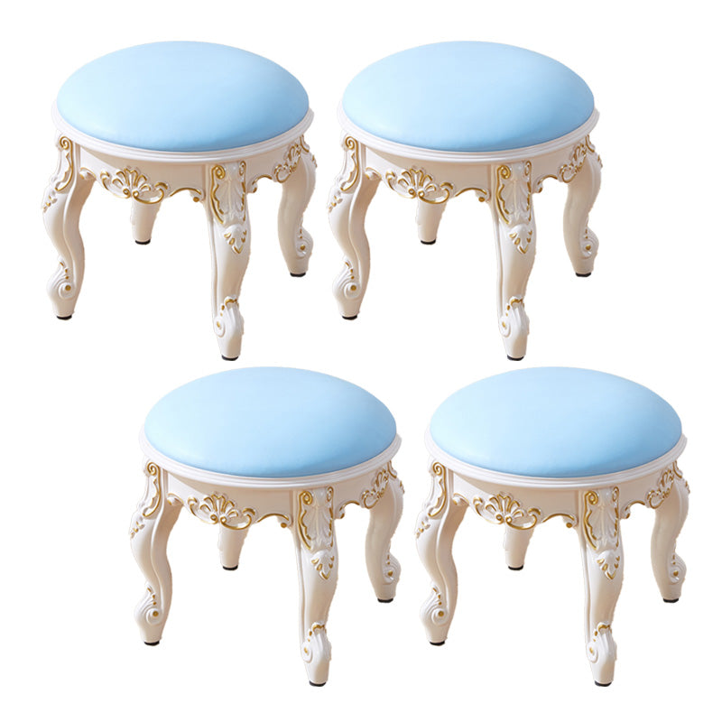 PU Leather Ottoman Pure Color Carving Water Resistant Glam Standard Ottoman