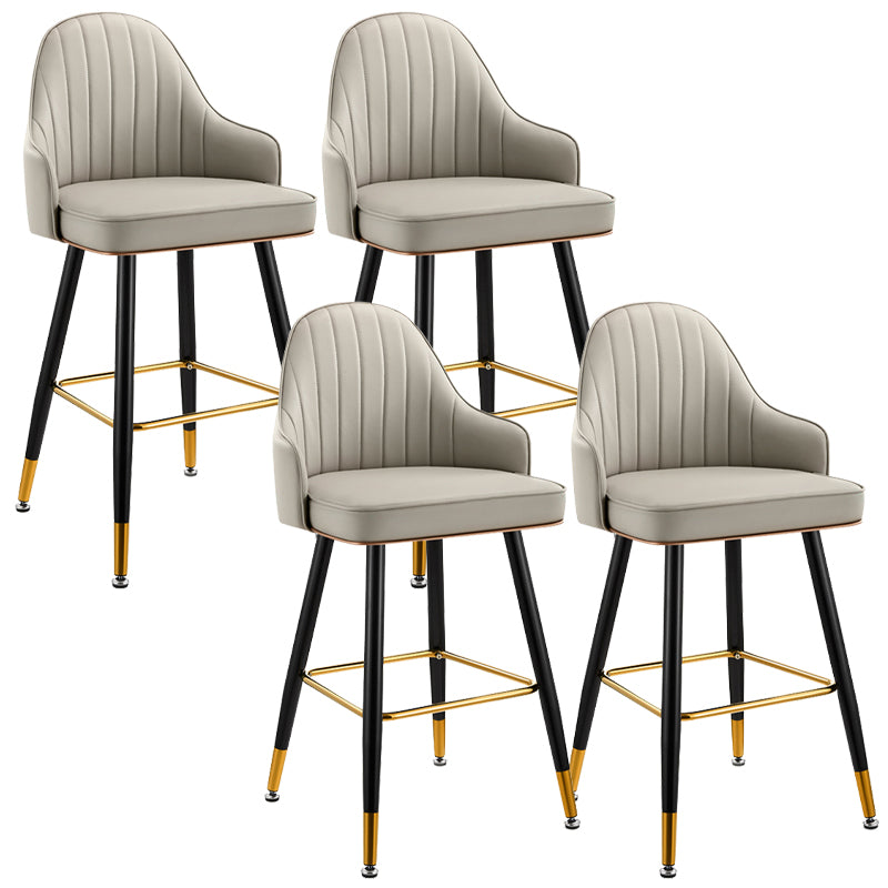 Upholstered Bar Stool Glam Backrest Counter Stool for Bristol