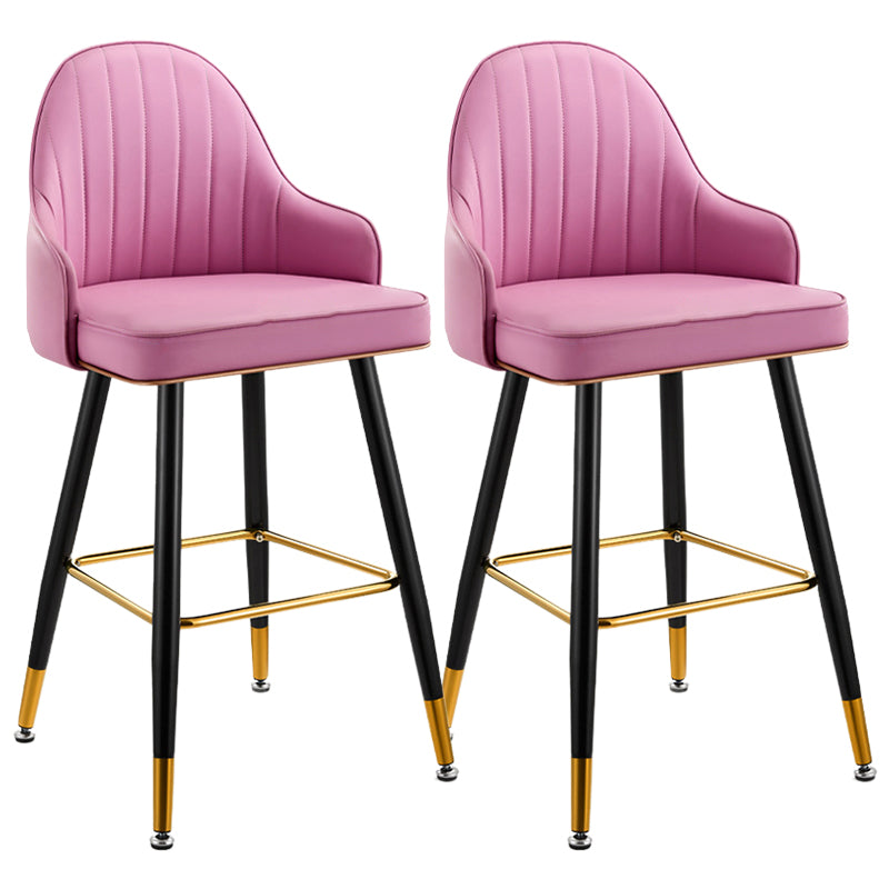 Upholstered Bar Stool Glam Backrest Counter Stool for Bristol