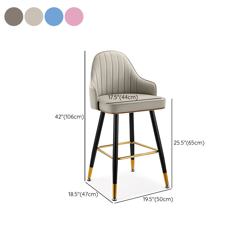 Upholstered Bar Stool Glam Backrest Counter Stool for Bristol