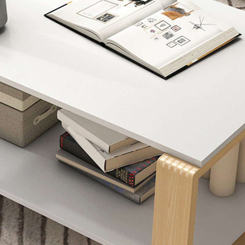 Rectangular Coffee Table Sled Artificial Wood Coffee or End Table Modern