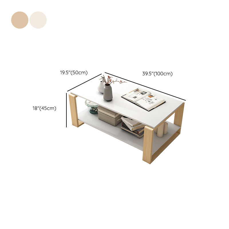 Rectangular Coffee Table Sled Artificial Wood Coffee or End Table Modern