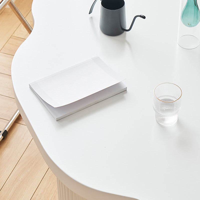 Contemporary White Coffee Cocktail Table Rectangle Wood Coffee Table Set