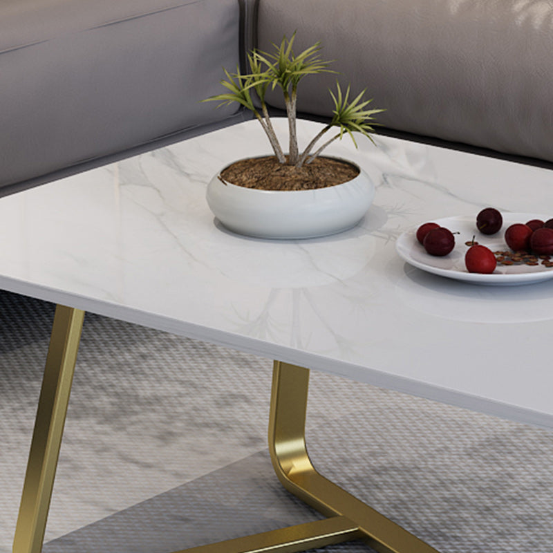 Slate Rectangle Coffee Table Abstract Base Type Single Cocktail Table