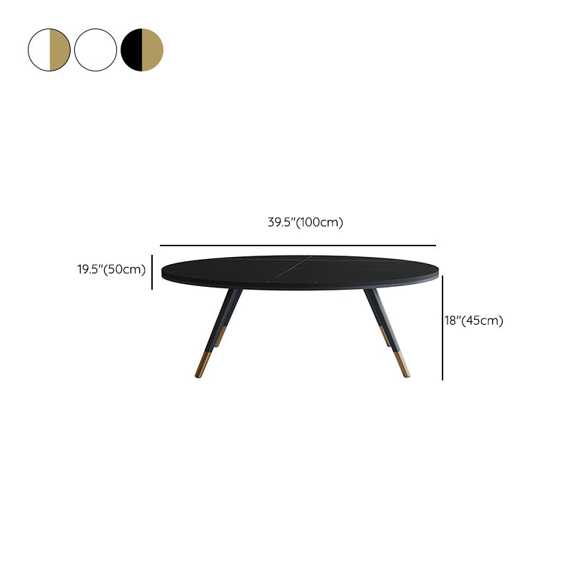 Slate Oval Coffee Table 4 Legs Base Type Single Cocktail Table