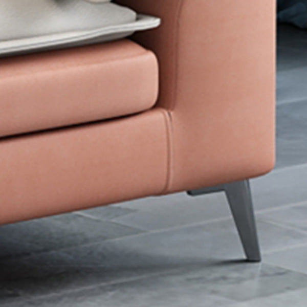 68" Wide Scandinavian Sectional Sofa Cushion Back 4 Pillows Sleeper Sectional