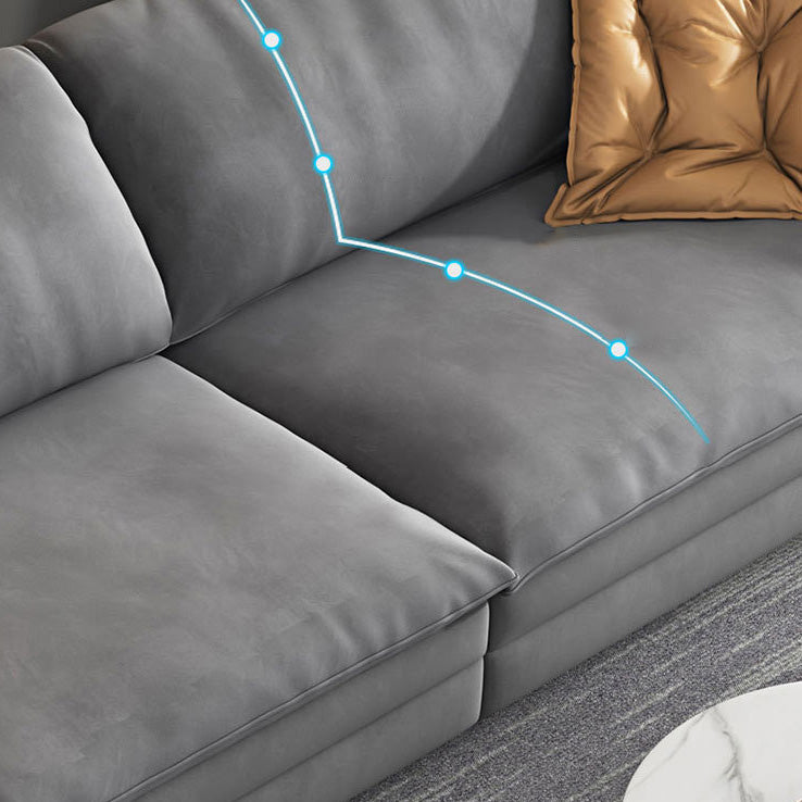 68"W Contemporary Sectional Sofa Fabric Stationary Sectional