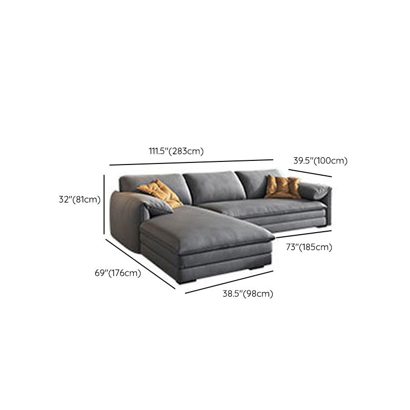 68"W Contemporary Sectional Sofa Fabric Stationary Sectional