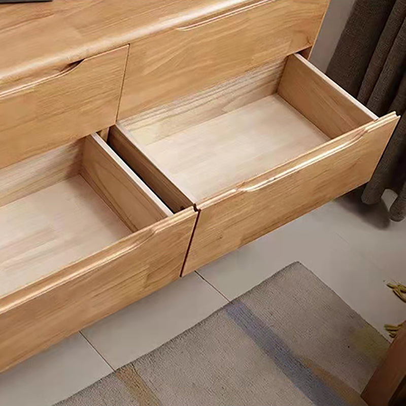 Rectangular Rubberwood Chest Mid-Century Modern Accent Chest