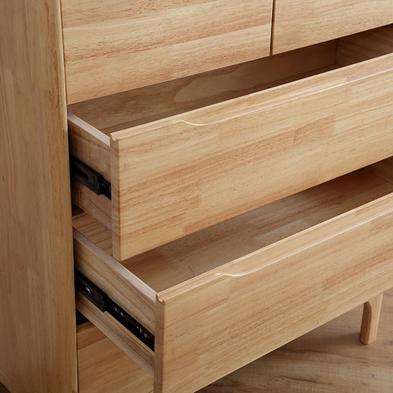 Rectangular Rubberwood Chest Mid-Century Modern Accent Chest
