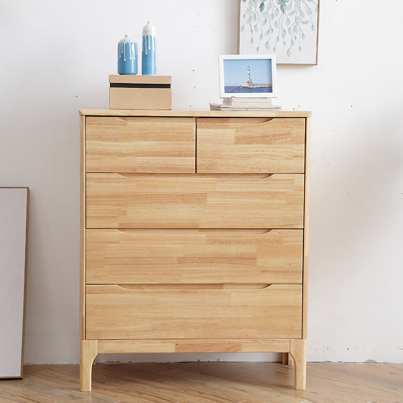 Rectangular Rubberwood Chest Mid-Century Modern Accent Chest
