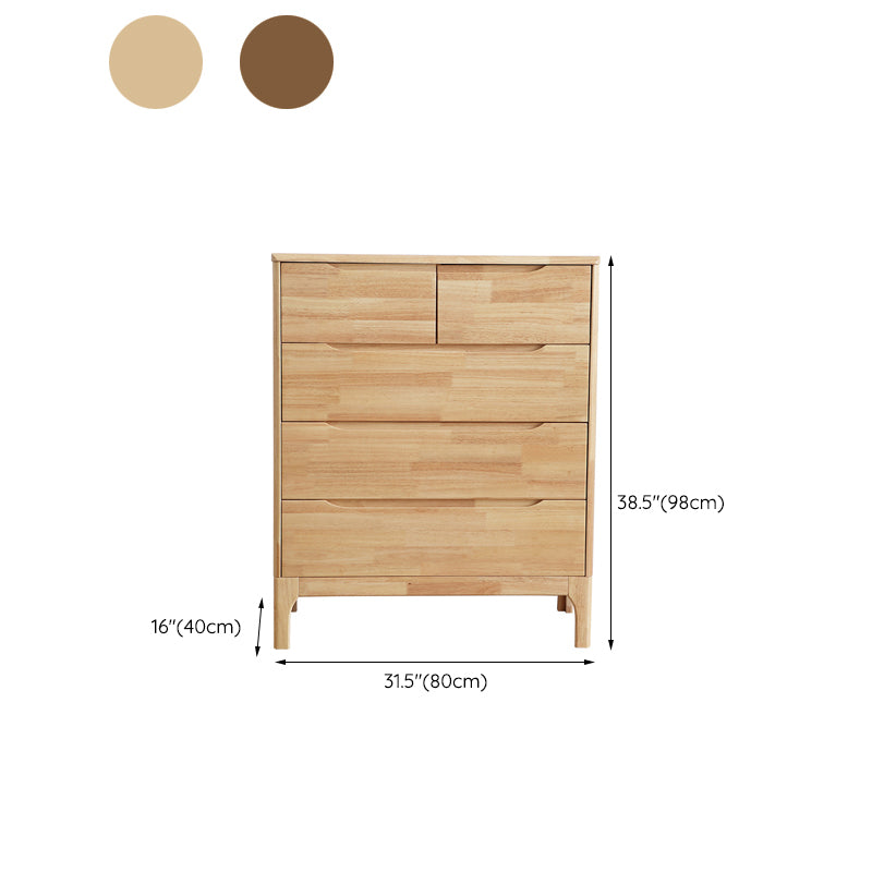 Rectangular Rubberwood Chest Mid-Century Modern Accent Chest