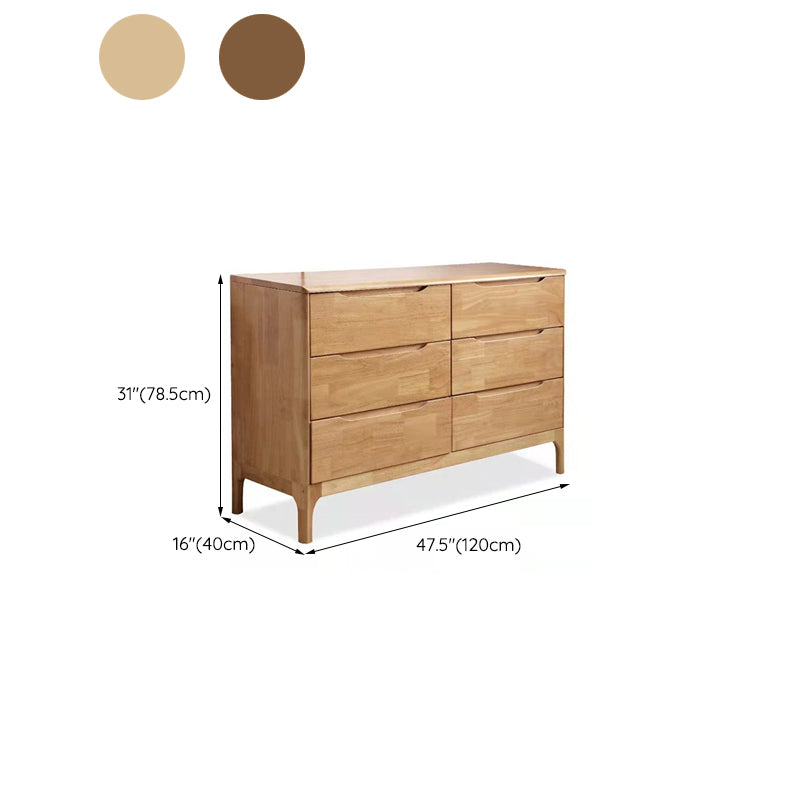 Rectangular Rubberwood Chest Mid-Century Modern Accent Chest