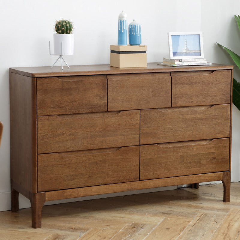 Wood 5/6/7 - Drawer Accent Chest Brown/Natural Rubberwood Chest