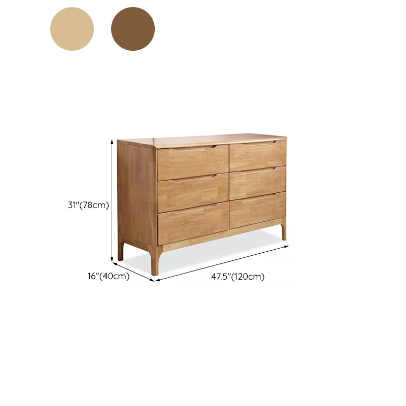 Wood 5/6/7 - Drawer Accent Chest Brown/Natural Rubberwood Chest