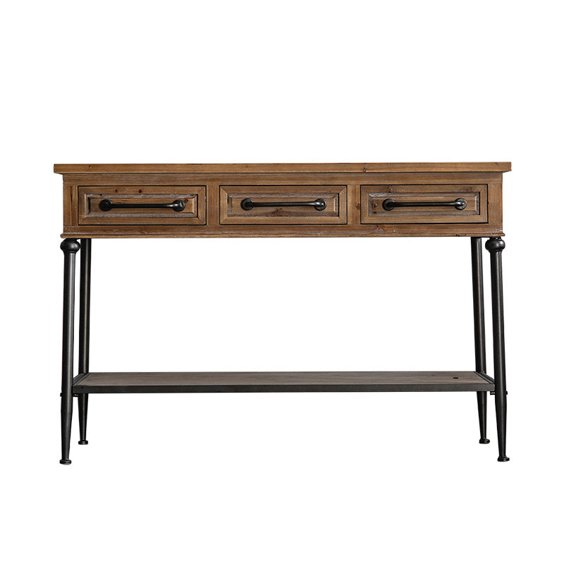 Industrial Rectangle Solid Wood With Doors Cabinet Distressed Wood Accent Cabinet