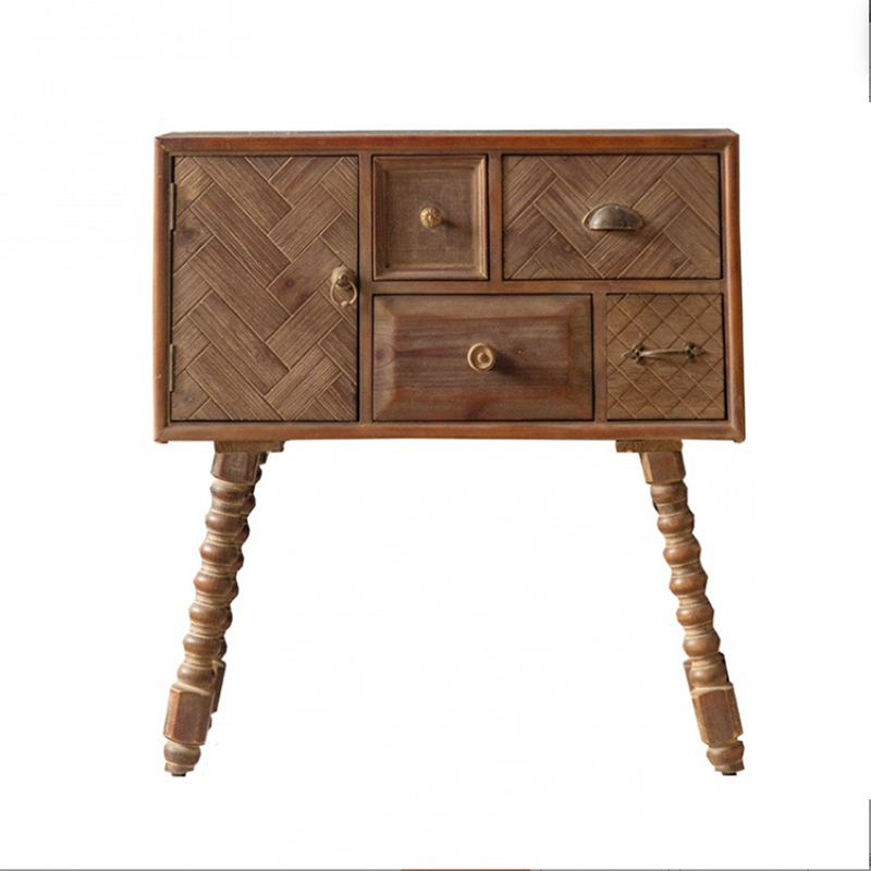 Industrial Rectangle Solid Wood With Doors Cabinet Distressed Wood Accent Cabinet