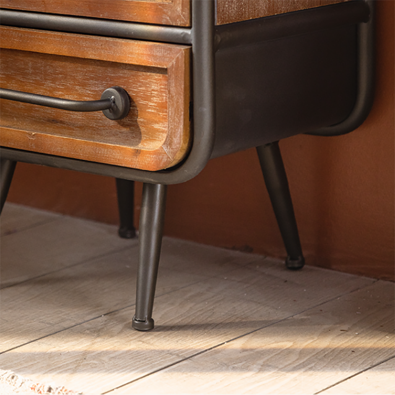 Industrial Rectangle Solid Wood With Doors Cabinet Distressed Wood Accent Cabinet