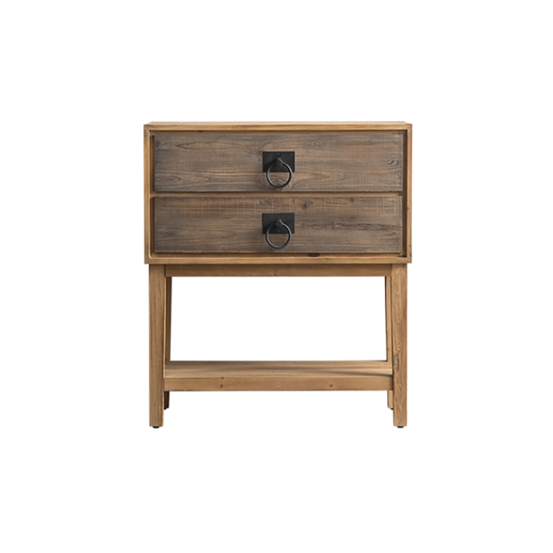 Industrial Rectangle Solid Wood With Doors Cabinet Distressed Wood Accent Cabinet