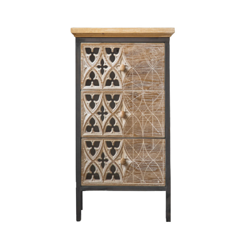 Industrial Rectangle Solid Wood With Doors Cabinet Distressed Wood Accent Cabinet