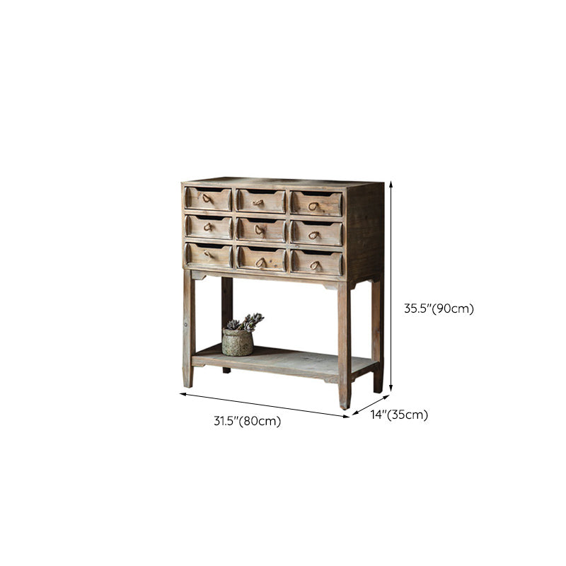 Industrial Rectangle Solid Wood With Doors Cabinet Distressed Wood Accent Cabinet