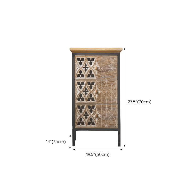 Industrial Rectangle Solid Wood With Doors Cabinet Distressed Wood Accent Cabinet