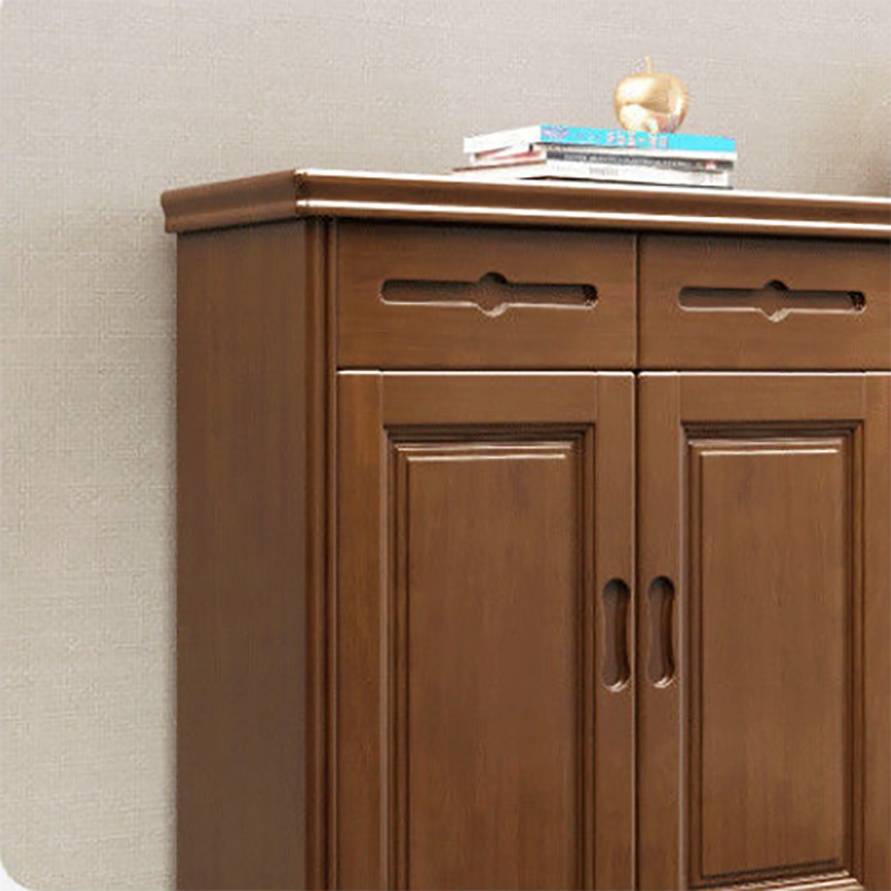 Mid-Century Modern Cabinet Grooves With Doors Rectangle Accent Cabinet