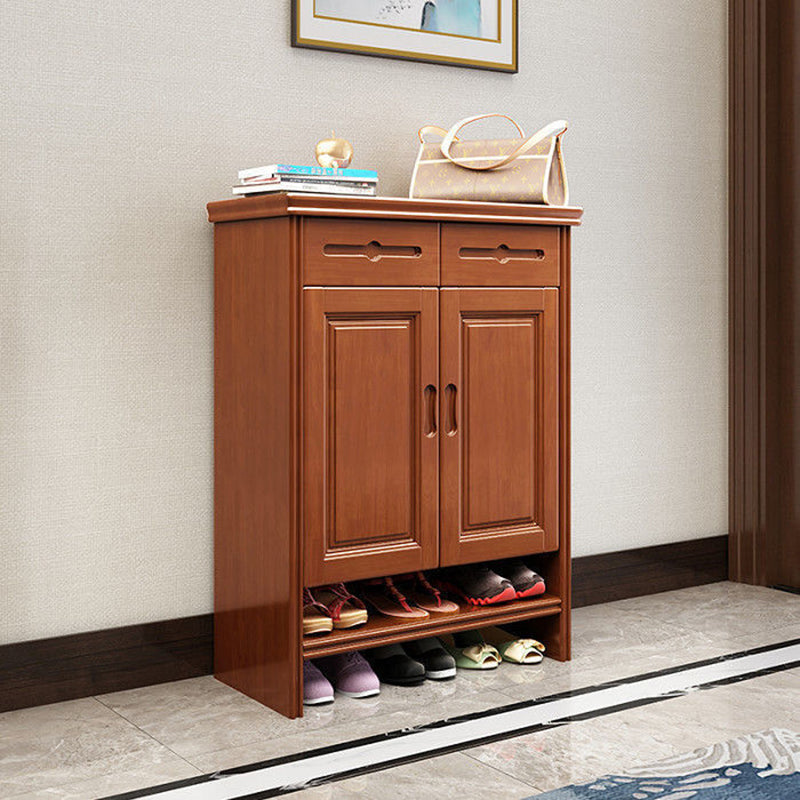 Mid-Century Modern Cabinet Grooves With Doors Rectangle Accent Cabinet