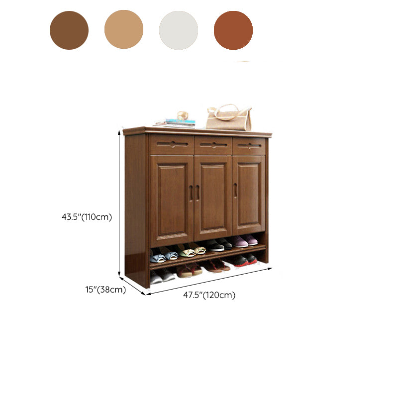 Mid-Century Modern Cabinet Grooves With Doors Rectangle Accent Cabinet