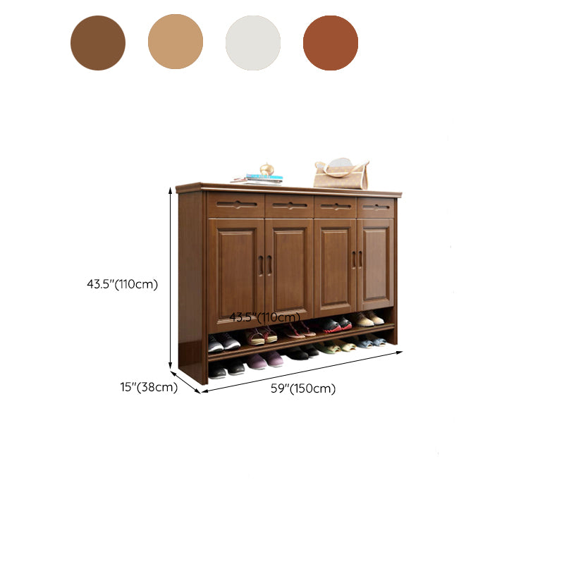 Mid-Century Modern Cabinet Grooves With Doors Rectangle Accent Cabinet