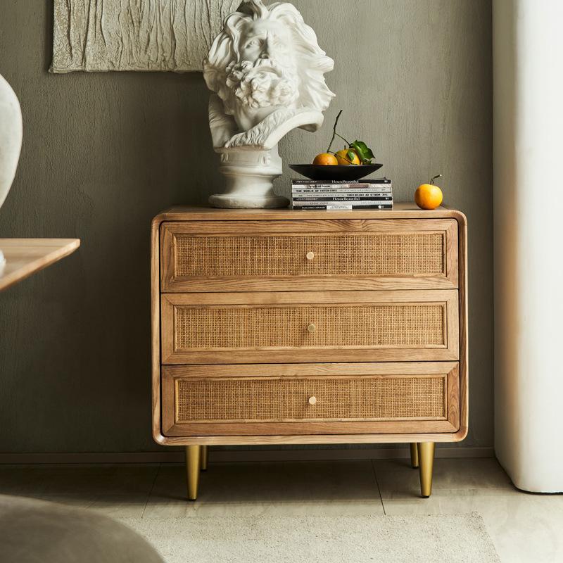 Contemporary Chest Solid Wood Knobs with Drawer Rectangle Accent Chest
