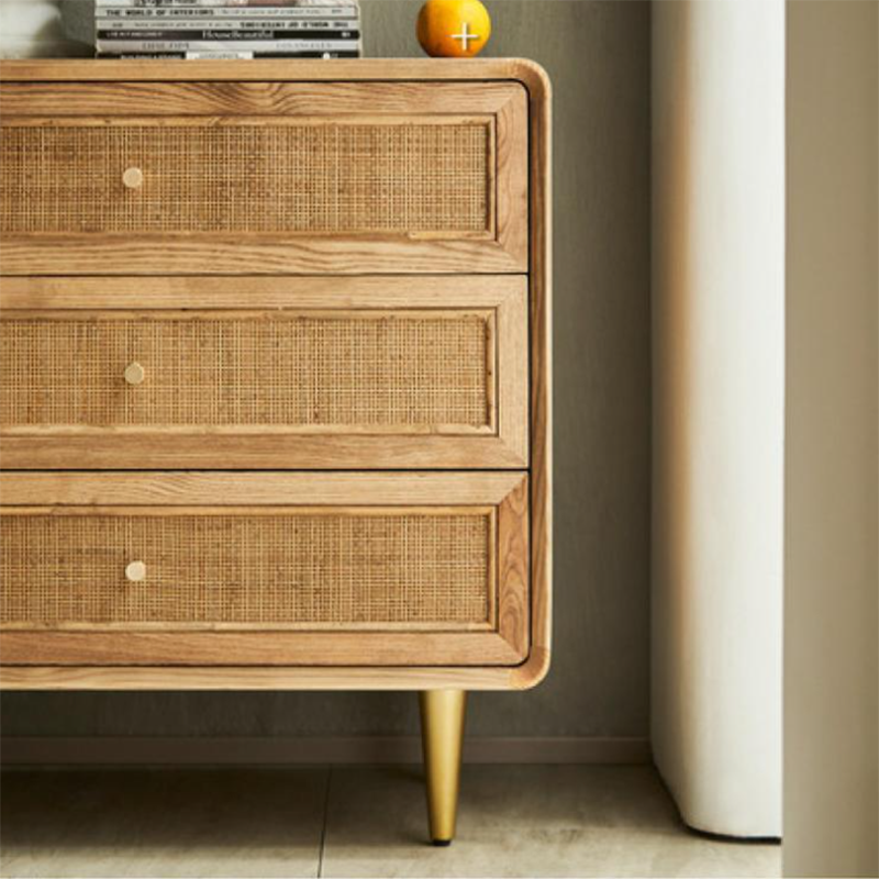 Contemporary Chest Solid Wood Knobs with Drawer Rectangle Accent Chest