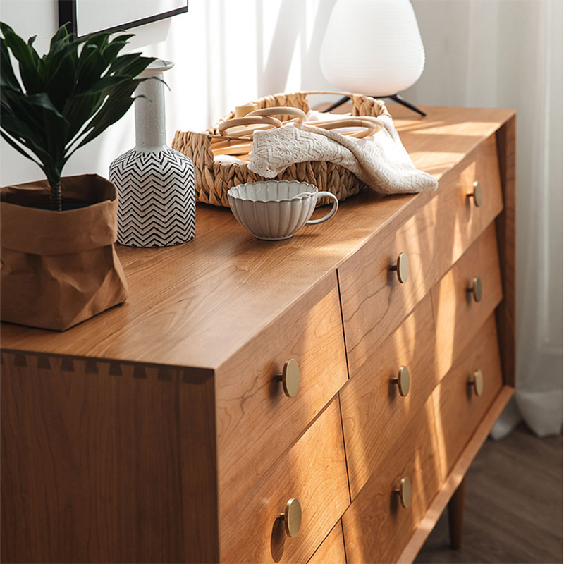 Modern Chest Pine 9 - Drawer Rectangle Straight Legs Accent Chest
