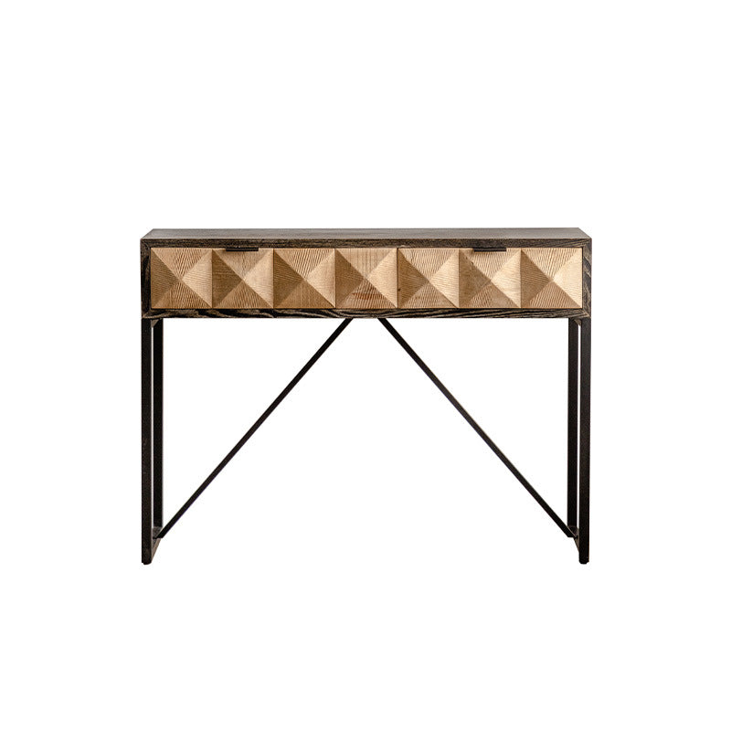 Mid-Century Modern Accent Chest Rectangular Wooden Chest in Distressed Finish