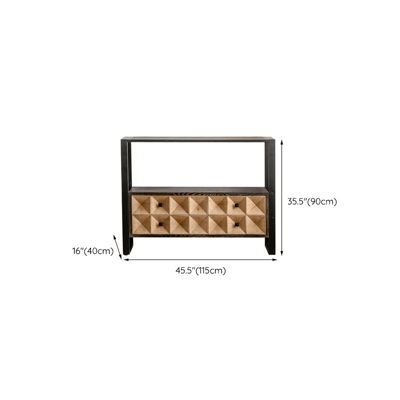 Mid-Century Modern Accent Chest Rectangular Wooden Chest in Distressed Finish