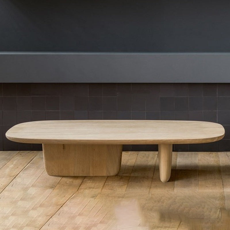 Scandinavian 1 Single Coffee Table Solid Wood Rectangular Cocktail Table