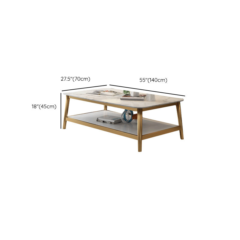 Glam Coffee Cocktail Table 4 Legs Cocktail Table with Storage