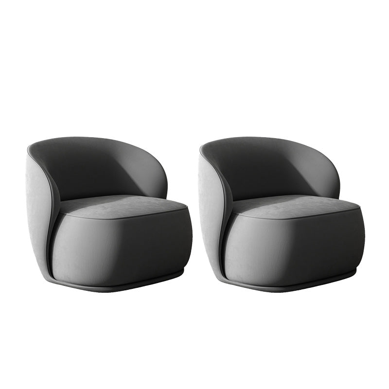 Fixed Back Round Accent Chair Solid Color Modern Lounge Chair