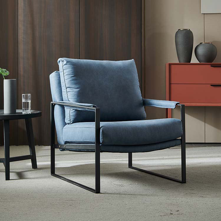 Solid Color Mid-century Modern Armchair Sled Arm Chair for Living Room