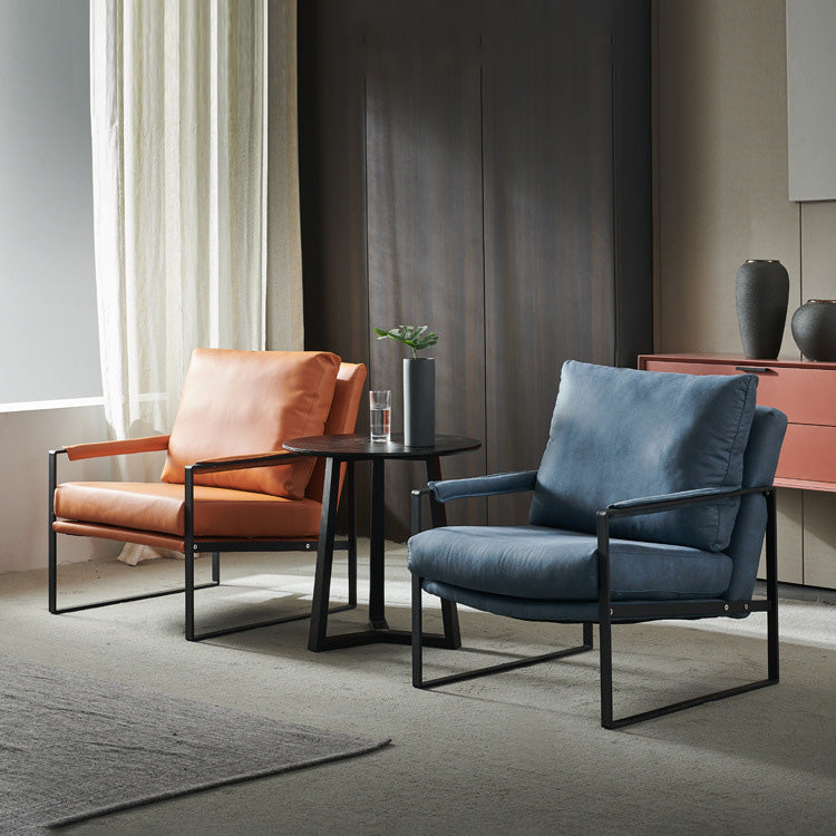 Solid Color Mid-century Modern Armchair Sled Arm Chair for Living Room