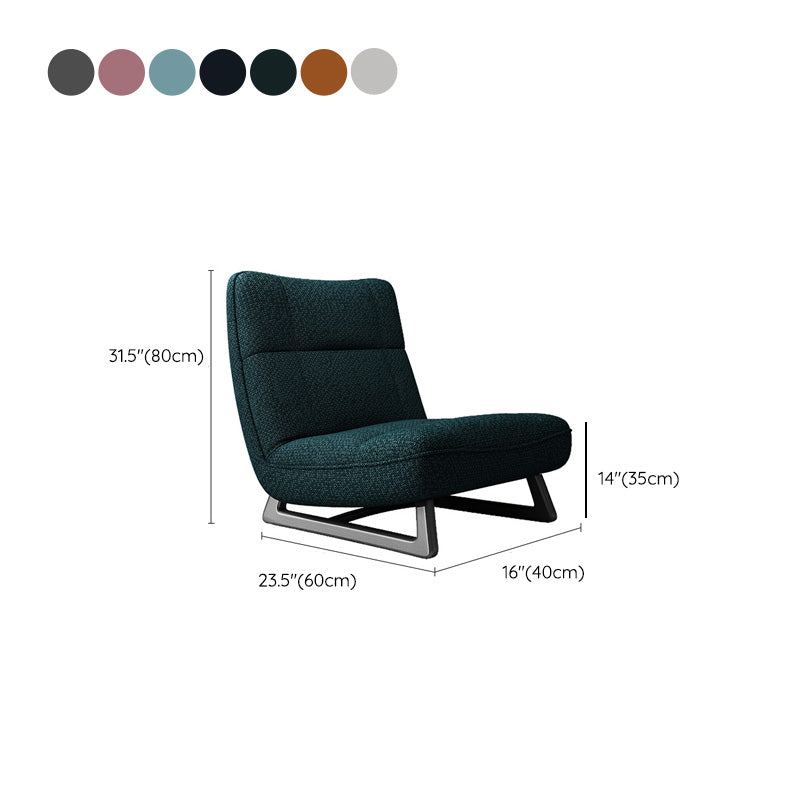 Fixed Back Sled Slipper Chair Solid Color Mid-century Modern Lounge Chair