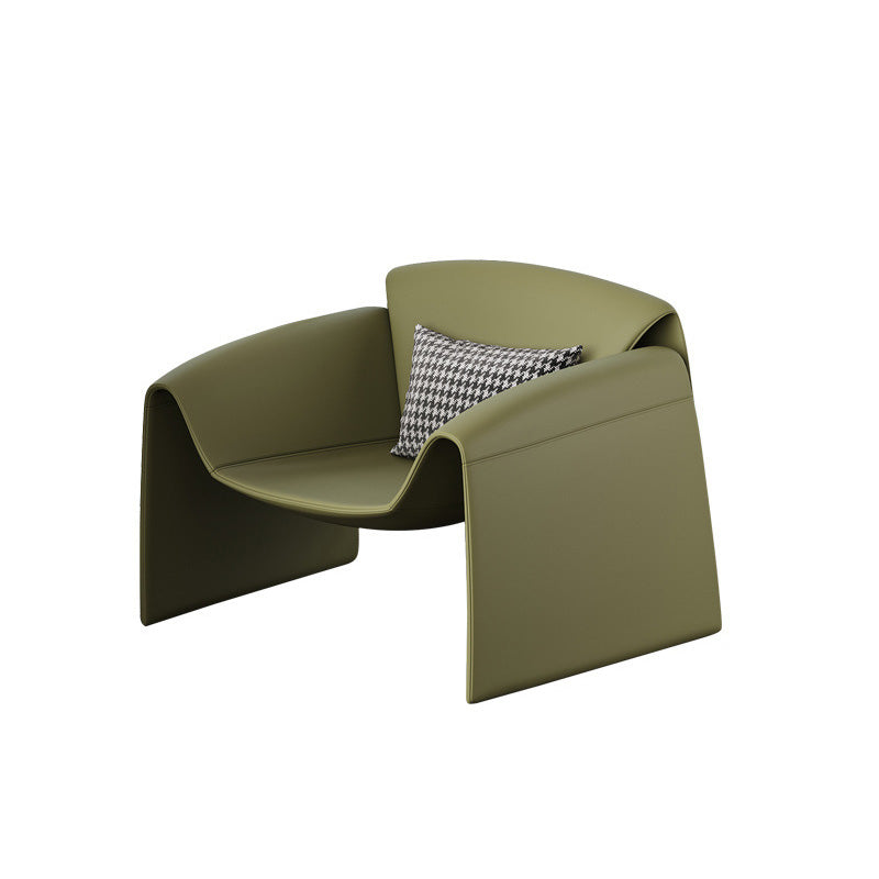 Fixed Back Sled Arms Armchair Mid-century Modern Accent Armchair