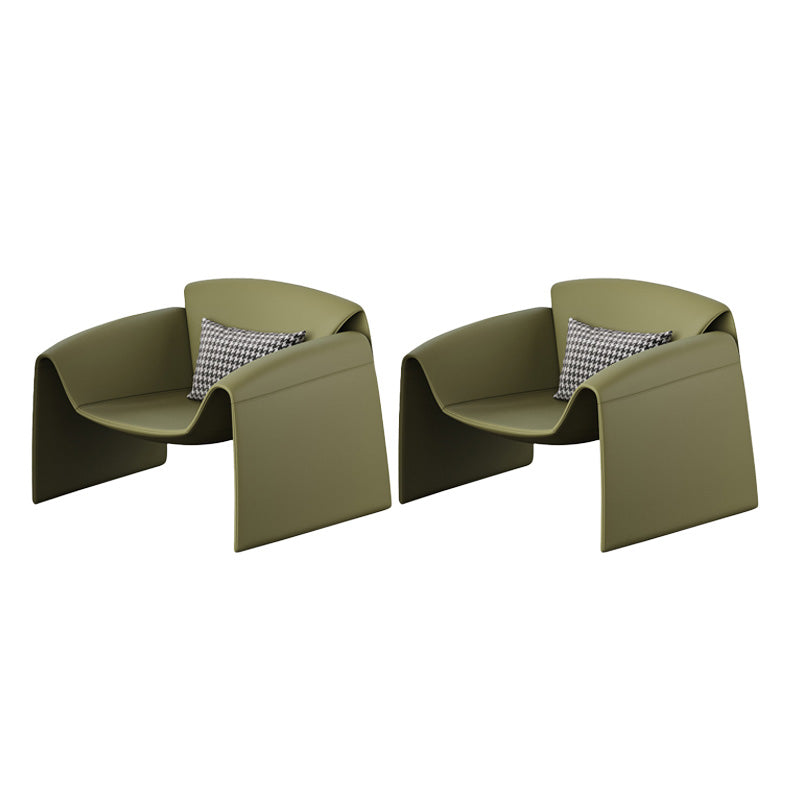 Fixed Back Sled Arms Armchair Mid-century Modern Accent Armchair