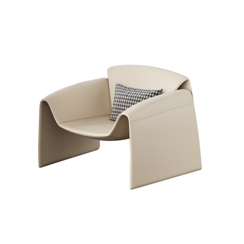 Fixed Back Sled Arms Armchair Mid-century Modern Accent Armchair