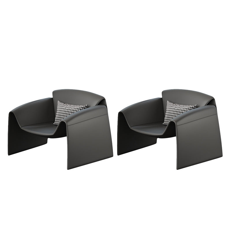 Fixed Back Sled Arms Armchair Mid-century Modern Accent Armchair